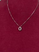Girocollo Giorgio Visconti con rubino centrale e giro di diamanti, in oro bianco 18kt, 0.17ct di rubino - GB37760R