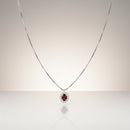 Girocollo Giorgio Visconti con rubino centrale e giro di diamanti, in oro bianco 18kt, 0.17ct di rubino - GB37760R