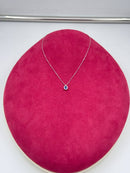 Girocollo Giorgio Visconti con Zaffiro centrale e giro di diamanti, in oro bianco 18kt, 0.21ct di zaffiro - GB37760Z