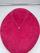 Girocollo Giorgio Visconti con Zaffiro centrale e giro di diamanti, in oro bianco 18kt, 0.21ct di zaffiro - GB37760Z
