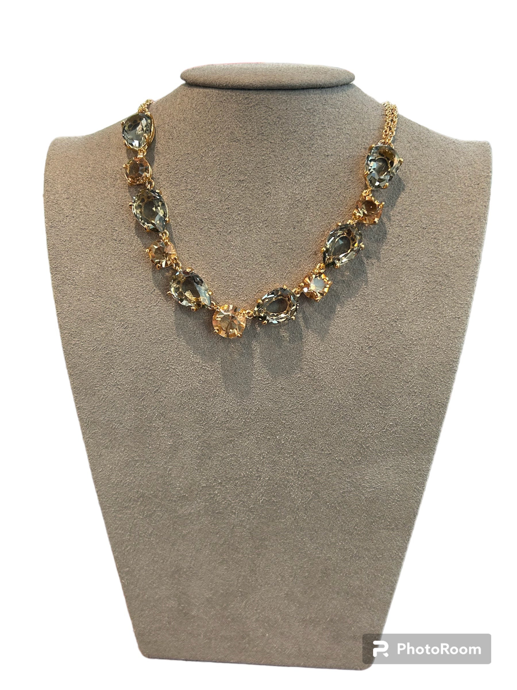 IL Mio Re - Gilded bronze necklace with blue and yellow stones - ILMIORE CL 022