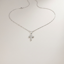 Collana Zancan con croce da uomo in oro bianco 18kt e diamanti, 0.25ct - EC913B