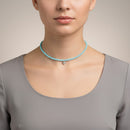 Chantecler Choker in Composite Turquoise and Silver - 42460