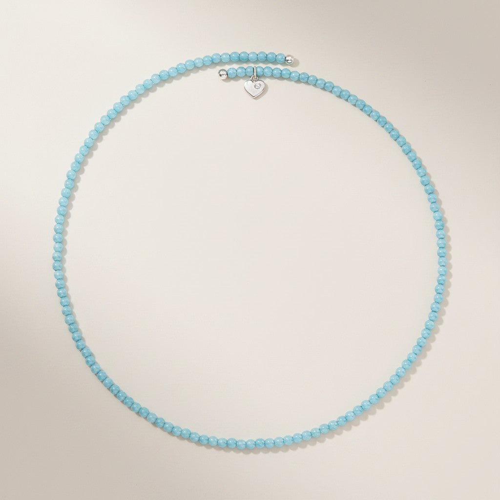 Chantecler Choker in Composite Turquoise and Silver - 42460