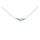 LES BONBONS NECKLACE WITH CHILD SHAPE, IN WHITE GOLD WITH TOPAZ, AQUAMARINES AND DIAMOND - LBB854