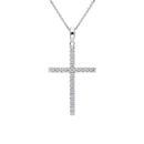 Cross necklace in white gold and diamonds, 0.47ct - GBX33460
