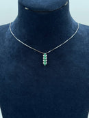 Collana Miluna in oro bianco 18kt, diamanti e 5 smeraldi - CLD5397