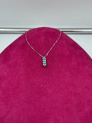Collana Miluna in oro bianco 18kt, diamanti e 5 smeraldi - CLD5397