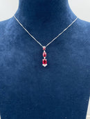 Collana trilogy Miluna in oro bianco 18kt, diamanti e rubini - CLD5366