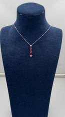 Collana trilogy Miluna in oro bianco 18kt, diamanti e rubini - CLD5366