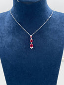 Collana trilogy Miluna in oro bianco 18kt, diamanti e rubini - CLD5366