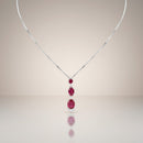 Collana trilogy Miluna in oro bianco 18kt, diamanti e rubini - CLD5366