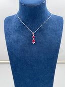 Collana trilogy Miluna in oro bianco 18kt, diamanti e rubini - CLD5366