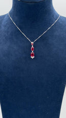 Collana trilogy Miluna in oro bianco 18kt, diamanti e rubini - CLD5366