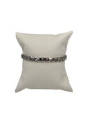 Bracciale Barakà in argento 925, maglia snake e diamante nero sulla chiusura - BR233002