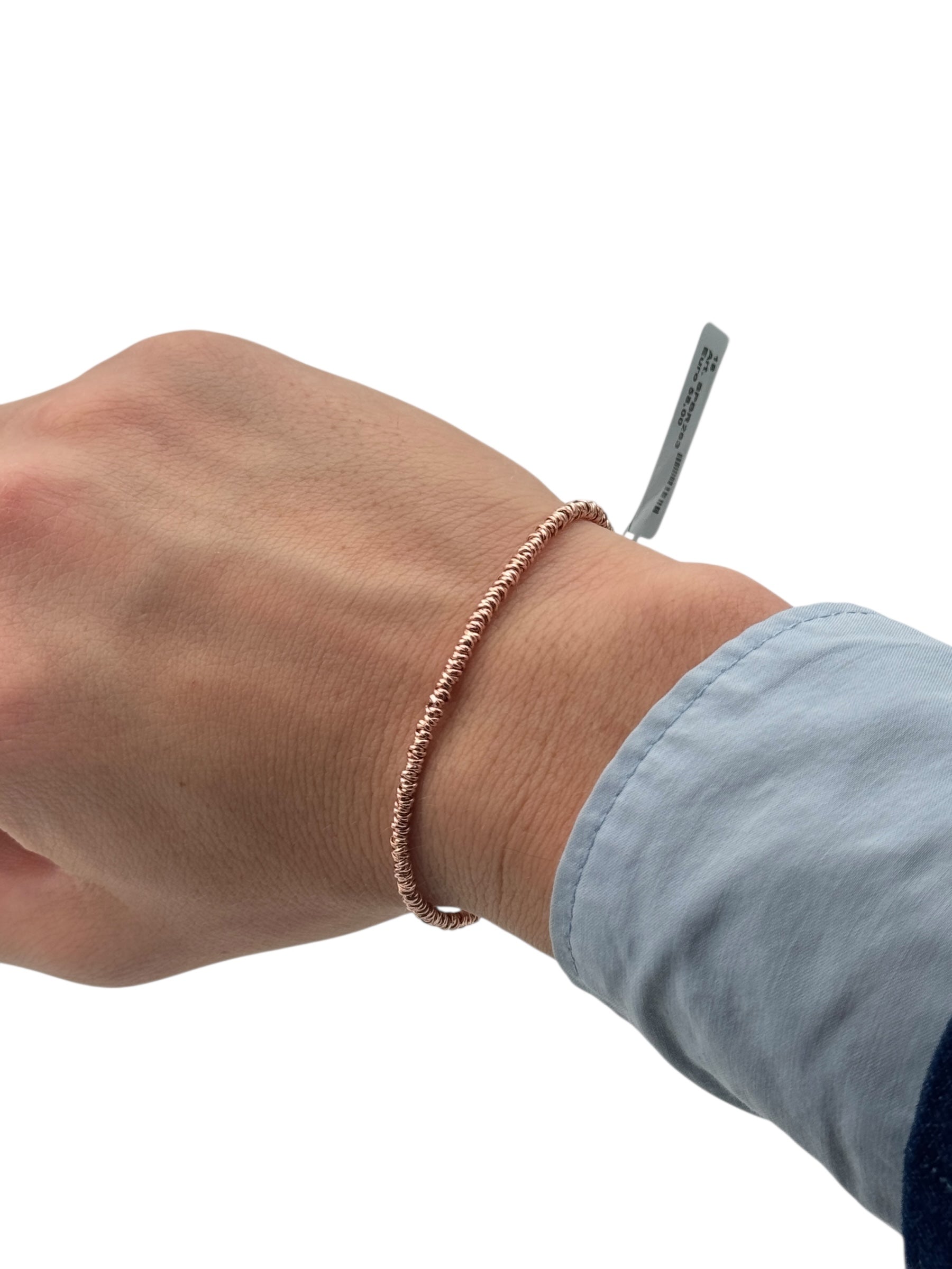 Bracciale Spadarella in argento rosato con anellini, unisex - SPBR263-rosè