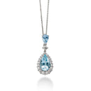 Aquamarine Drop and diamond necklace, 0.49ct aquamarine - PCL032DIAQ