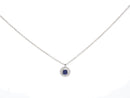 Weißgold-Halskette, Diamant- und Saphirring, 0,17 ct Saphire – 092C01ZW
