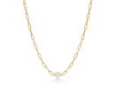 Golden silver and pearl necklace - PCL6021G