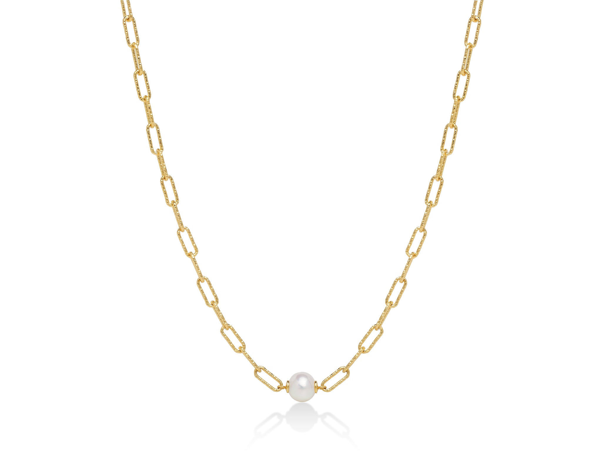 Collana argento dorato e perla - PCL6021G