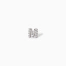 Mabina Woman - Silver initial single earring with zircons M - 563569M