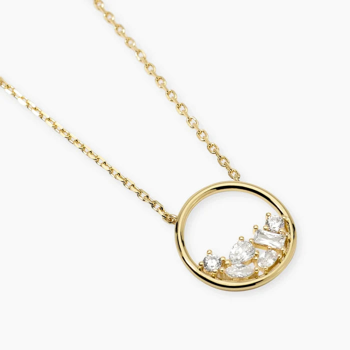 Mabina Donna Girocollo in bronzo e argento dorato con pendente di zirconi - REEF - 656132