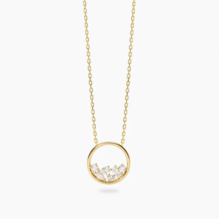 Mabina Donna Girocollo in bronzo e argento dorato con pendente di zirconi - REEF - 656132