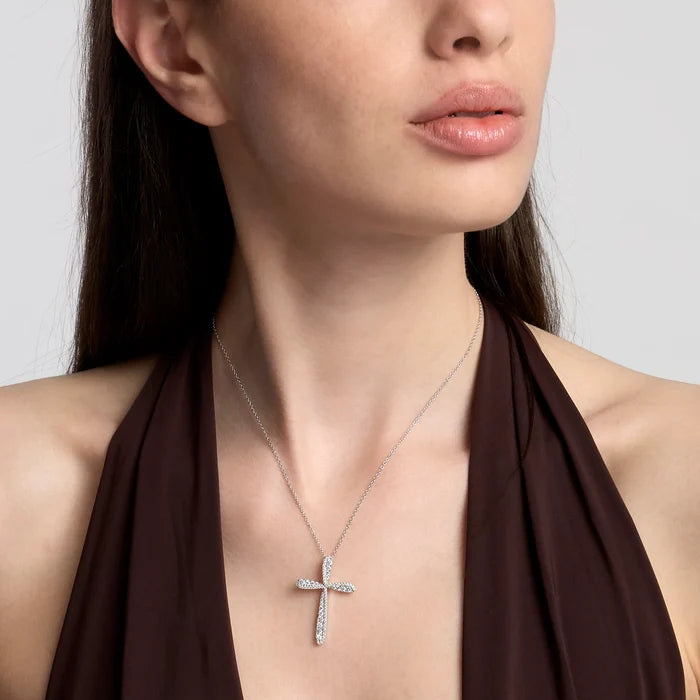 Mabina Donna Girocollo in bronzo e argento con pendente croce in zirconi - UNICA - 656133