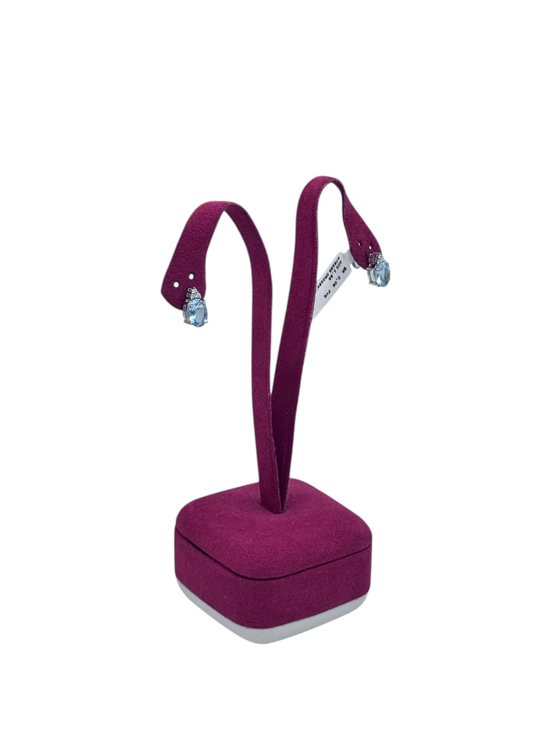 Diana - Orecchini in oro bianco 18kt, acquamarina e diamanti - OR D.ACQM 12