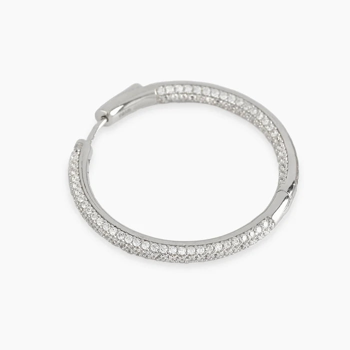 Mabina Donna Orecchini a cerchio grande in bronzo e argento con pavé di zirconi - SPECIAL DAY - 666016