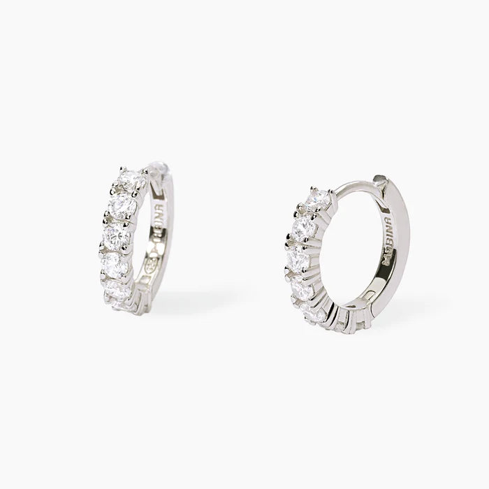 Mabina Donna Orecchini a cerchio in bronzo e argento con zirconi - SOIRÉE - 666029