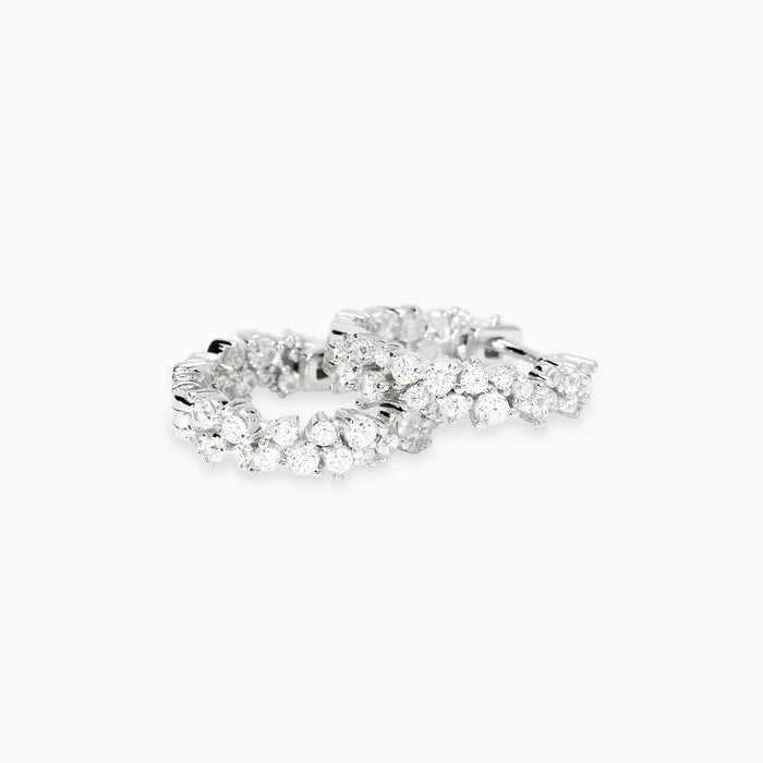 Mabina Donna Orecchini a cerchio in bronzo e argento con zirconi - CAROLINA - 666159