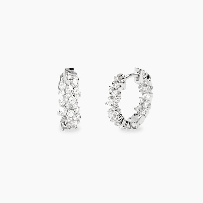 Mabina Donna Orecchini a cerchio in bronzo e argento con zirconi - CAROLINA - 666159
