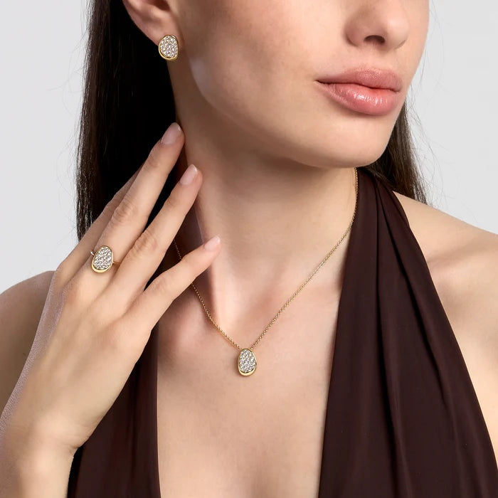 Mabina Donna Orecchini a lobo in bronzo e argento dorato con zirconi - MERAVIGLIA - 666171