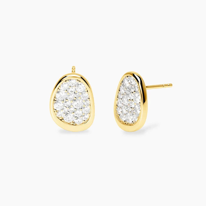 Mabina Donna Orecchini a lobo in bronzo e argento dorato con zirconi - MERAVIGLIA - 666171