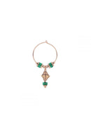 DECO LARGE GREEN PENDANT SINGLE EARRING - ORDEC2VPN