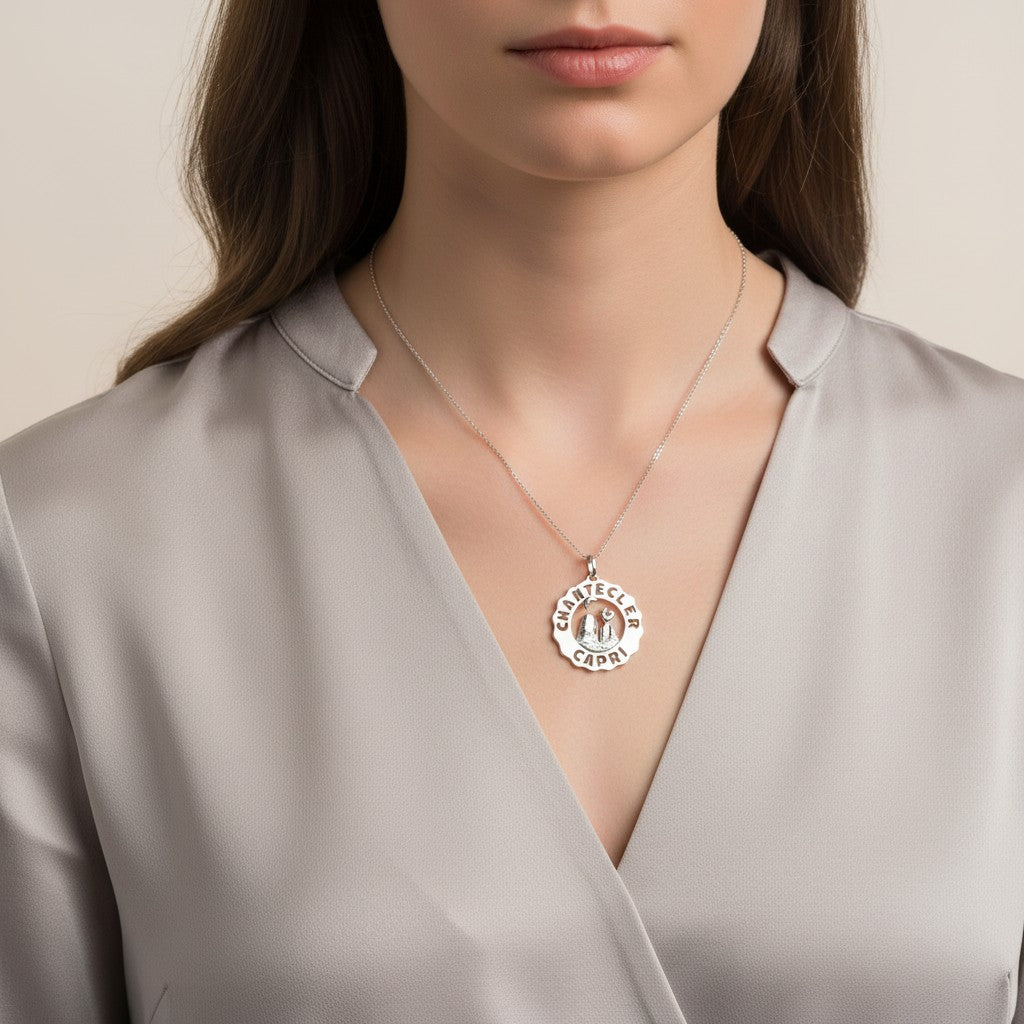 Ciondolo Chantecler Logo Faraglioni grande in argento - 38908