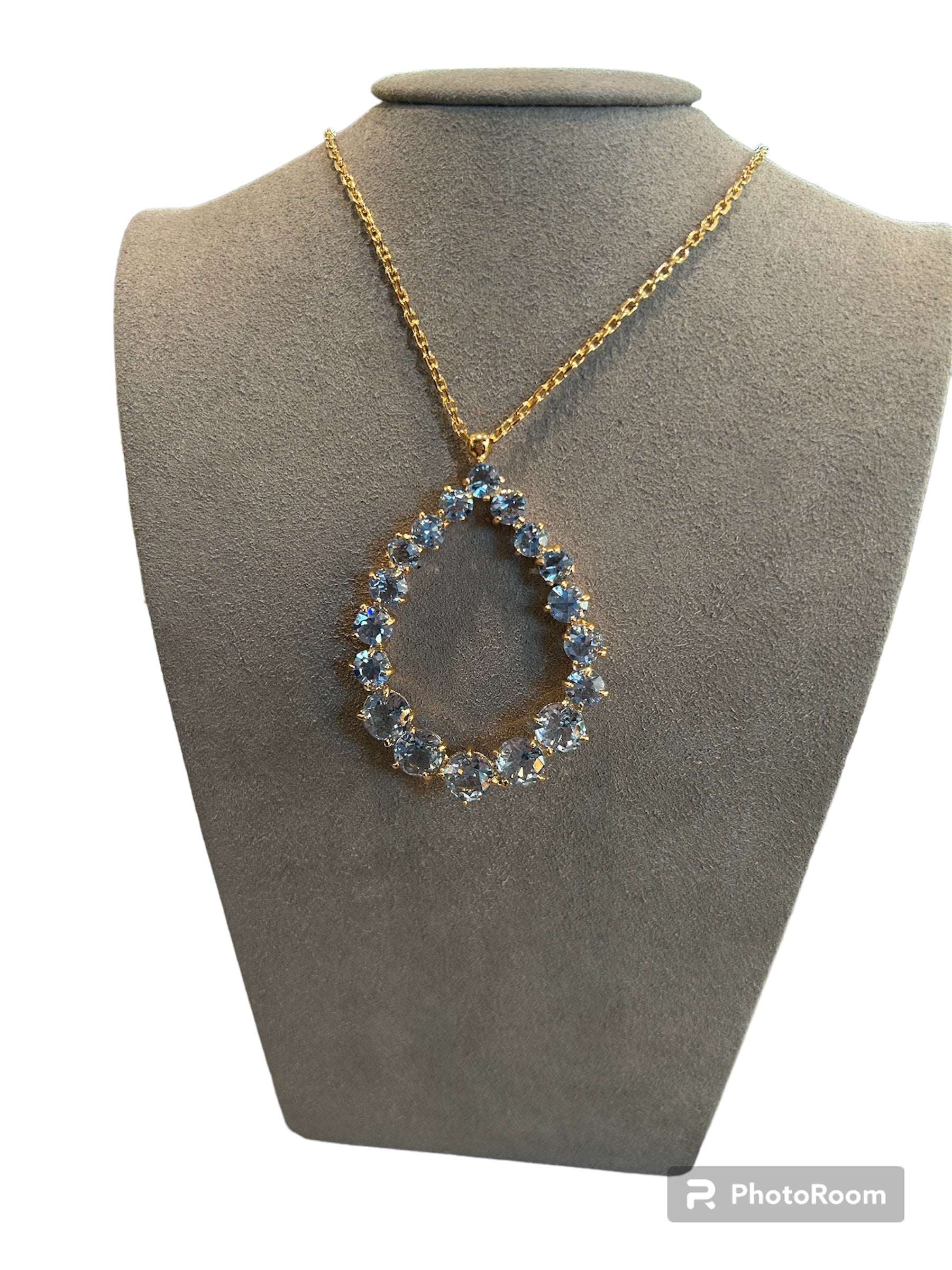 IL Mio Re - Gilded bronze necklace with pendant medallion with blue stones - ILMIORE CL 046