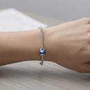 Elastisches Armband Chantecler aus Silber und blauem Emaille – 37925