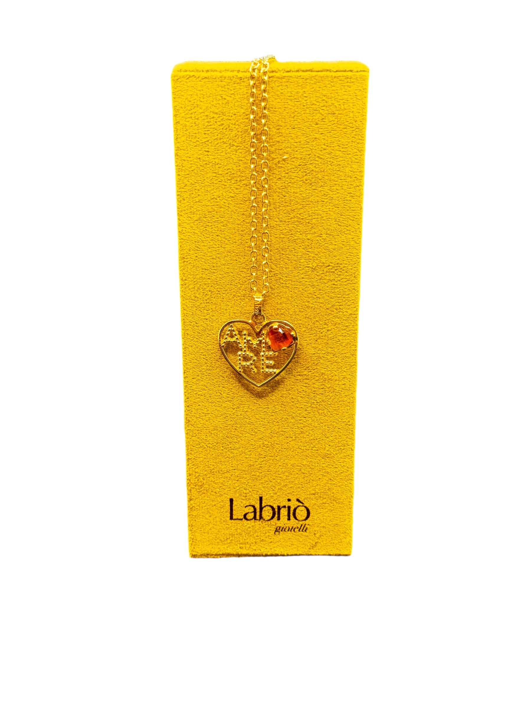 Collana Labriola in argento dorato, con ciondolo AMORE - AG1031/G