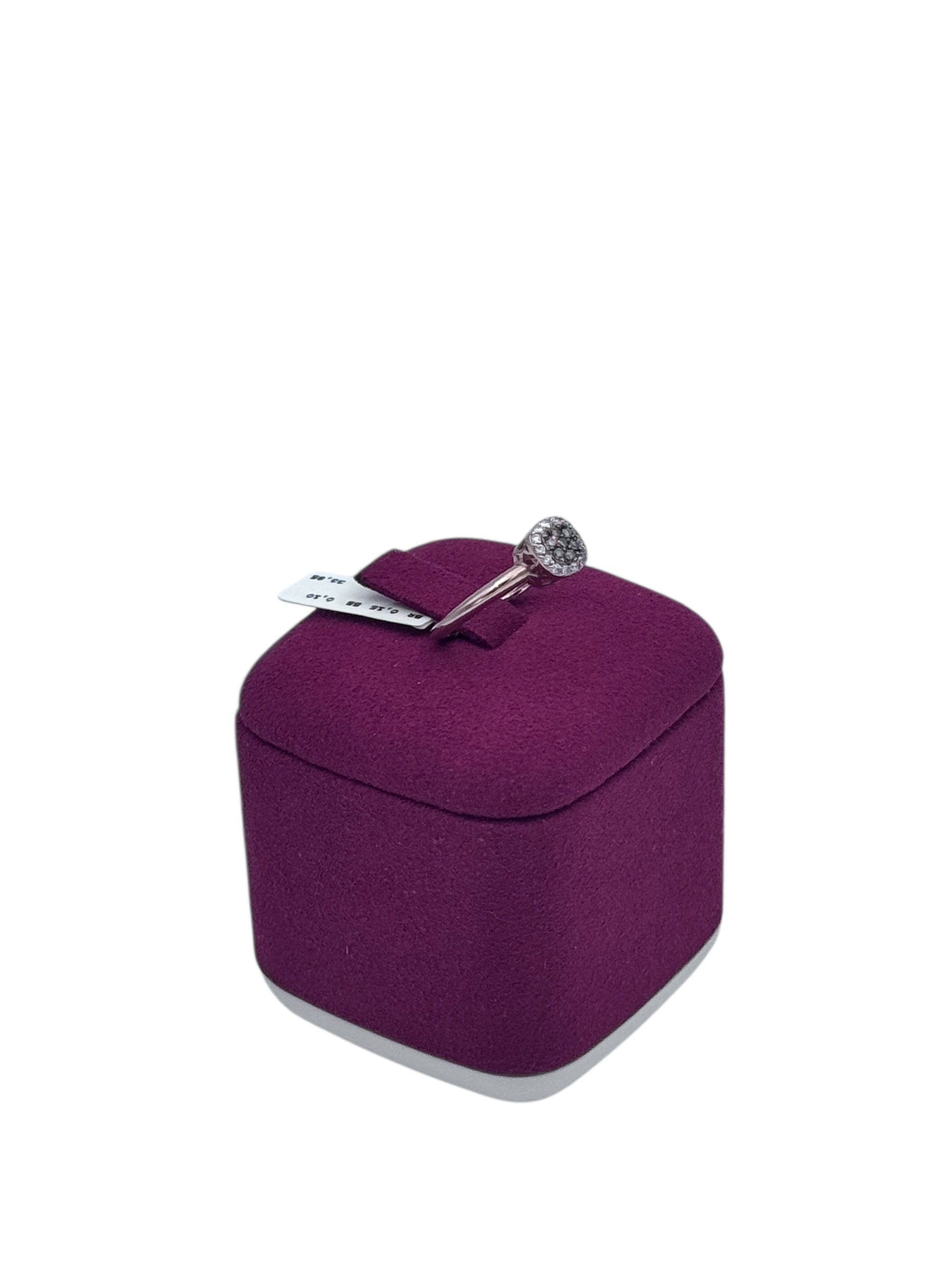 Diana - Anello in oro rosa 18kt e mosaico di diamanti brown, con giro di diamanti bianchi - AN DESIREE'