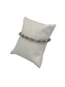 Bracciale Barakà in argento 925, maglie larghe a catena e diamante nero sulla chiusura - BR233052