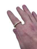 Anello Spadarella in argento dorato, unisex, fede con zirconi bianchi - AN760