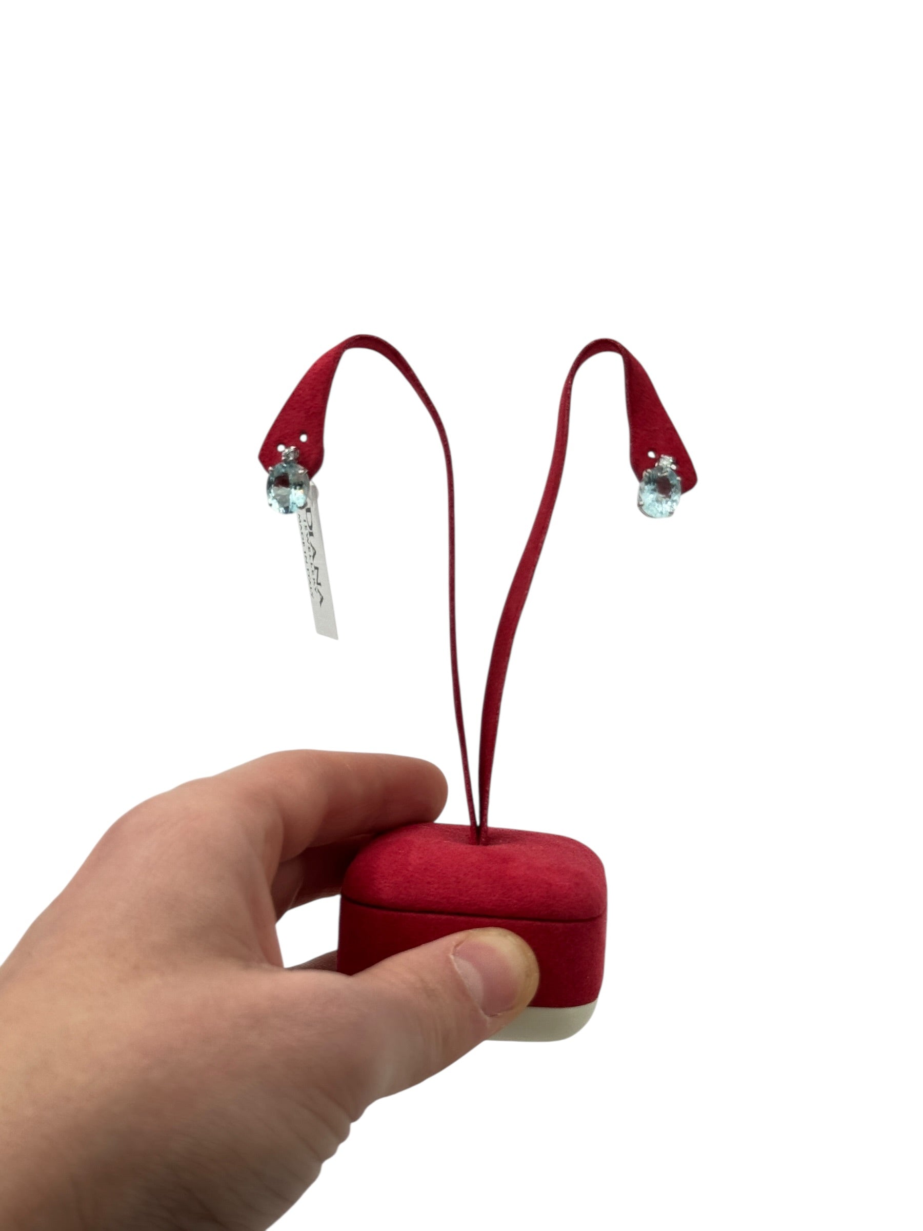 Mazza - Orecchini in oro bianco 18kt, acquamarina e diamanti, 4.65ct di acquamarina - OR D.ACQM 05-8x