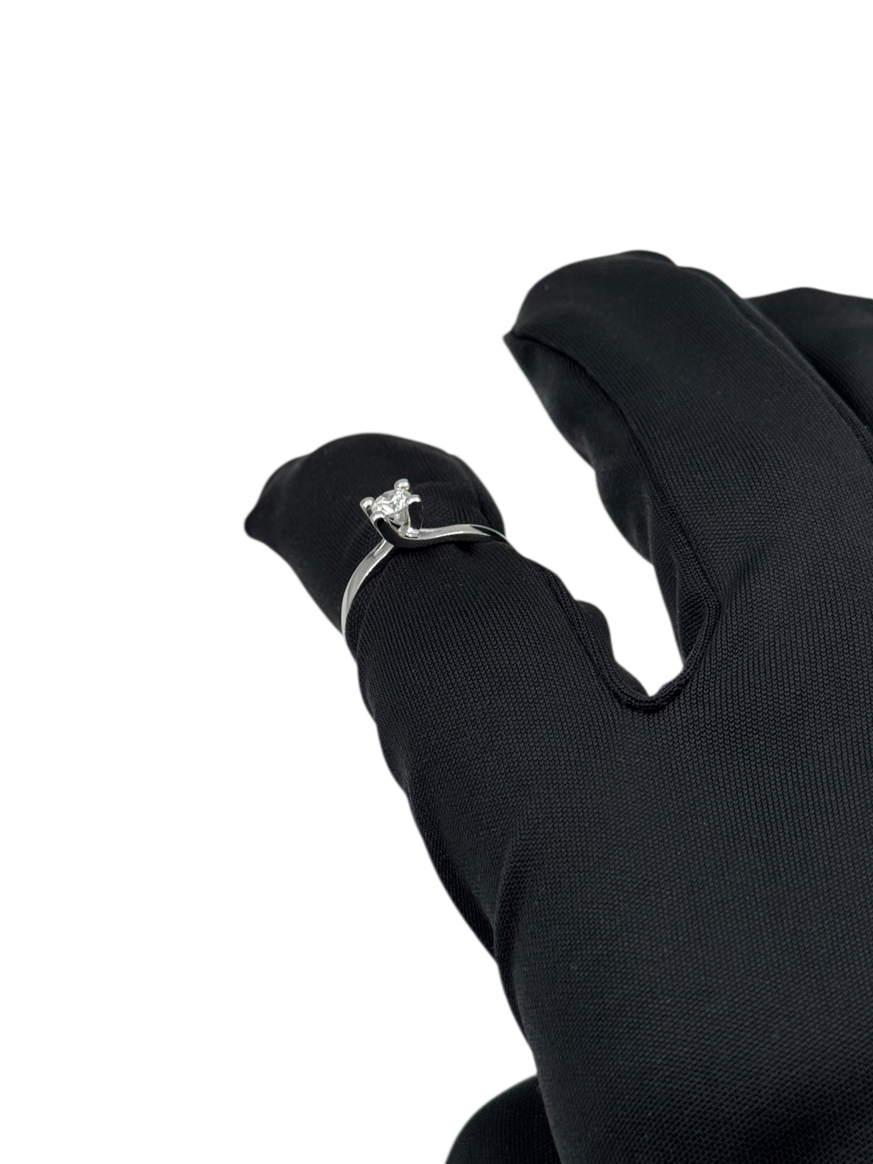 Anello solitario Giorgio Visconti in oro bianco 18KT e diamante centrale, 0.24ct - AB15554E