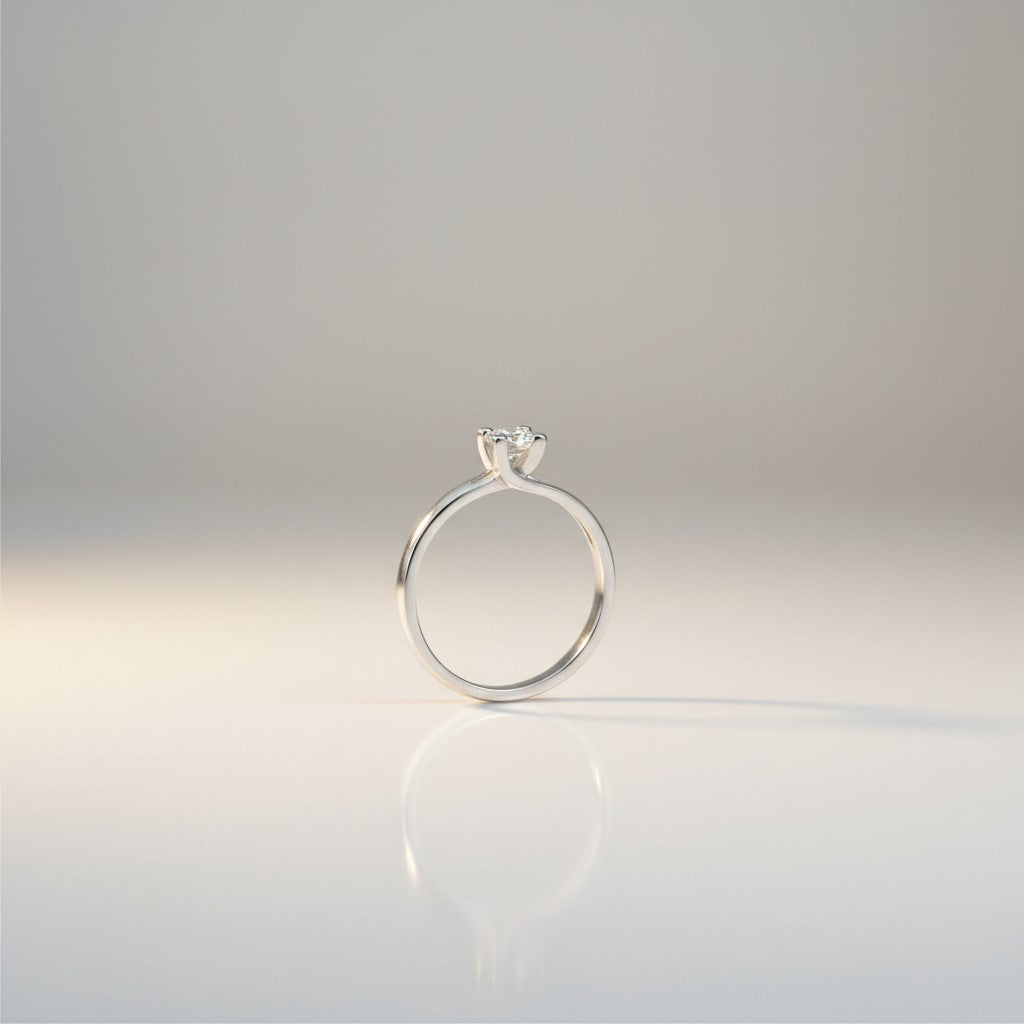 Anello solitario Giorgio Visconti in oro bianco 18KT e diamante centrale, 0.24ct - AB15554E