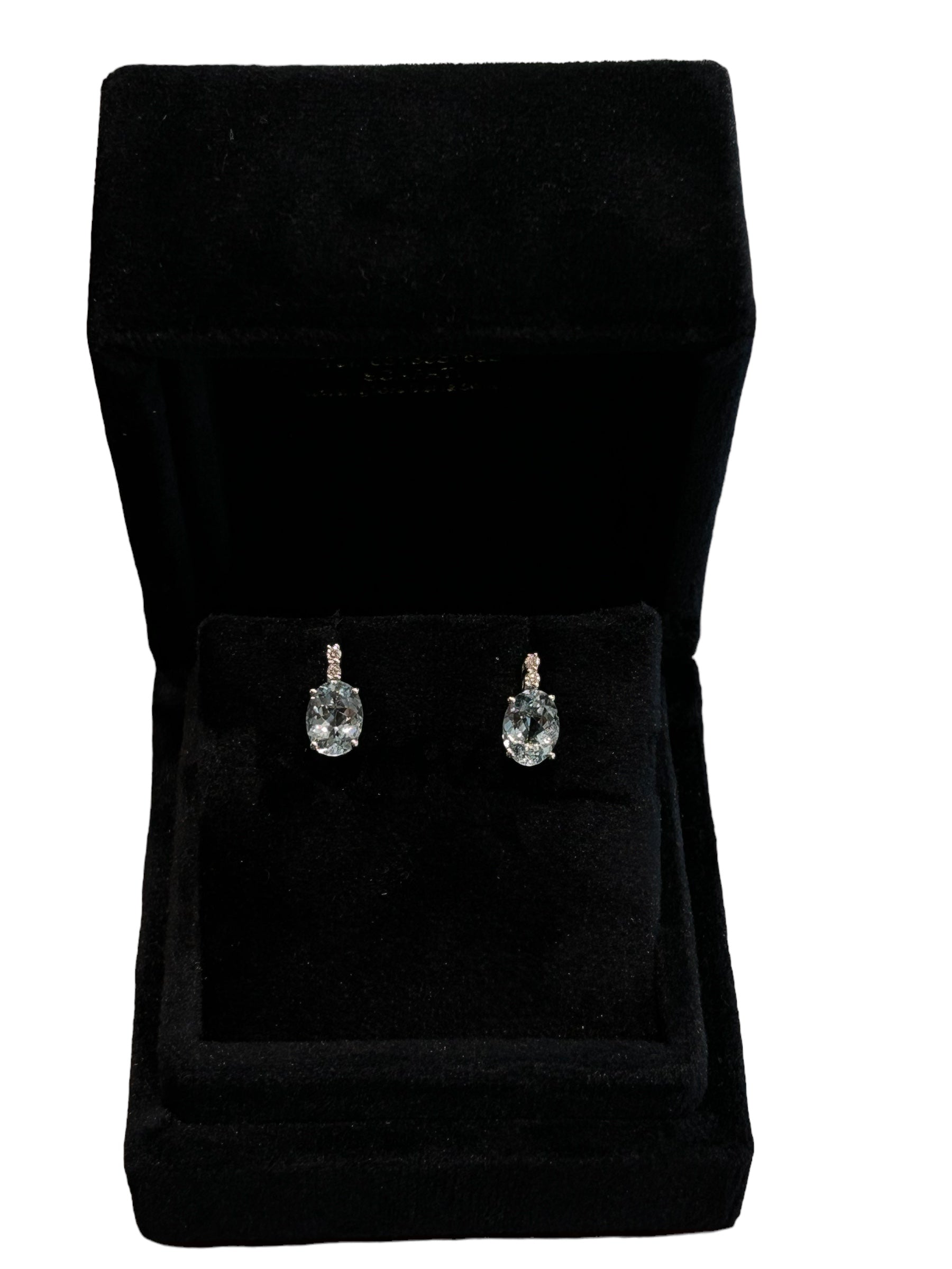 Diana - Boucles d'oreilles en or blanc, diamants et aigue-marine - OR DIANA ACQM 06