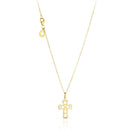 YELLOW GOLD NECKLACE WITH CROSS - NKT211