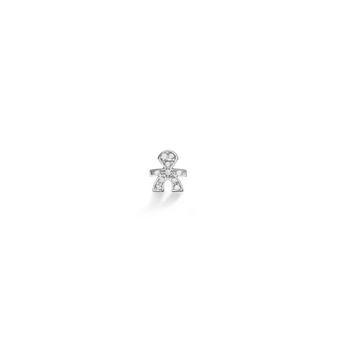 LE BRICIOLE - WHITE GOLD AND DIAMOND PAVÉ CHILD EARRING - LBB311