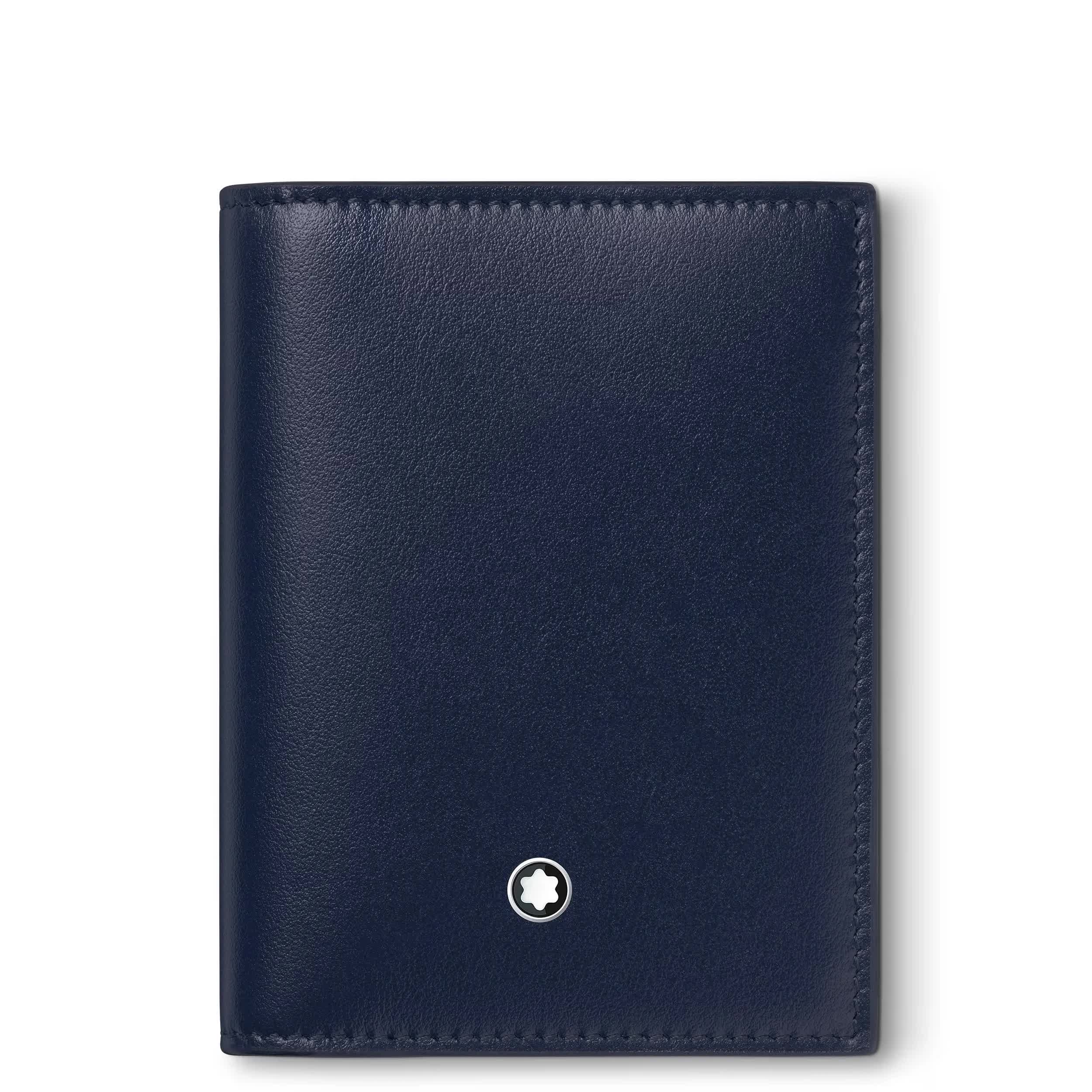 Montblanc portafoglio portacarte 4 tasche blu - 131693